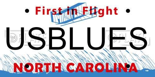 USBLUES North Carolina License Plate