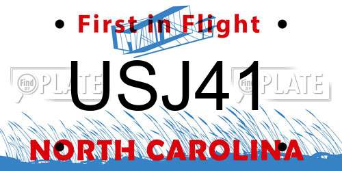 USJ41 North Carolina License Plate