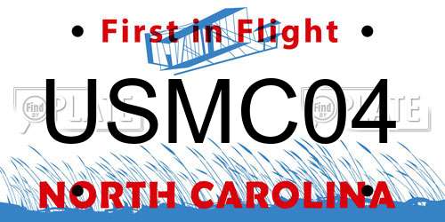 USMC04 North Carolina License Plate