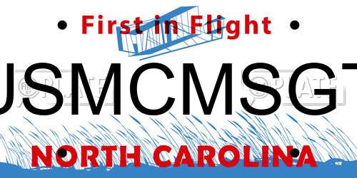 USMCMSGT North Carolina License Plate