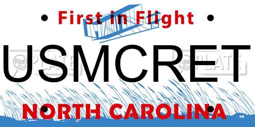 USMCRET North Carolina License Plate