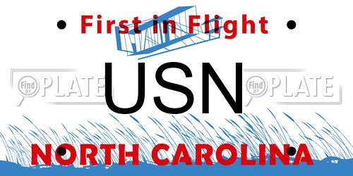 USN North Carolina License Plate