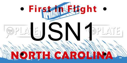 USN1 North Carolina License Plate