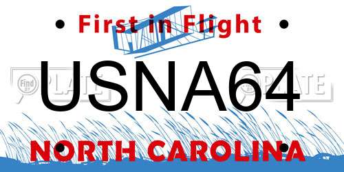 USNA64 North Carolina License Plate