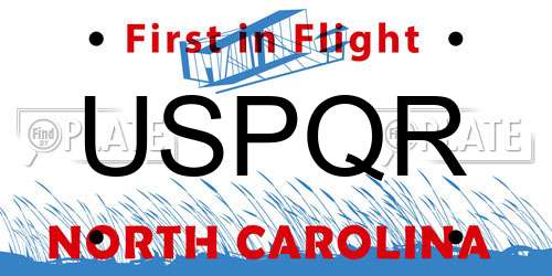 USPQR North Carolina License Plate
