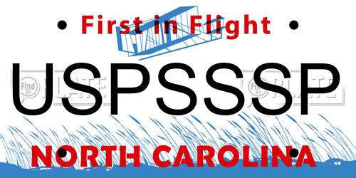 USPSSSP North Carolina License Plate