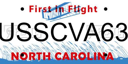 USSCVA63 North Carolina License Plate