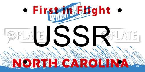 USSR North Carolina License Plate