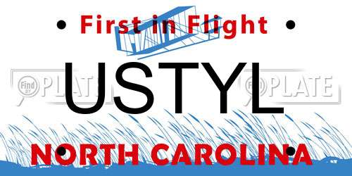 USTYL North Carolina License Plate