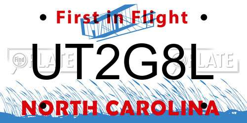 UT2G8L North Carolina License Plate