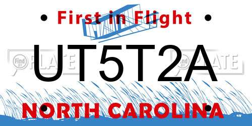 UT5T2A North Carolina License Plate