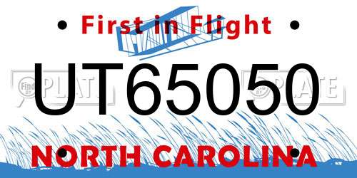 UT65050 North Carolina License Plate