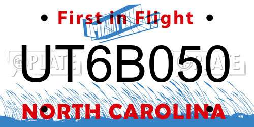 UT6B050 North Carolina License Plate