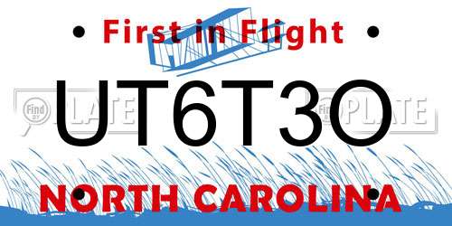 UT6T3O North Carolina License Plate