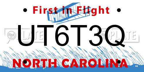 UT6T3Q North Carolina License Plate