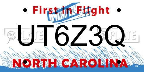 UT6Z3Q North Carolina License Plate