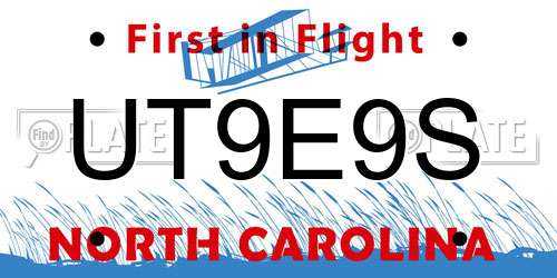 UT9E9S North Carolina License Plate