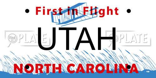 UTAH North Carolina License Plate