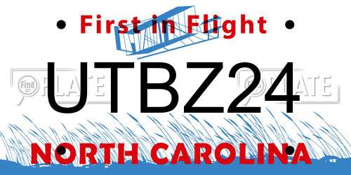 UTBZ24 North Carolina License Plate