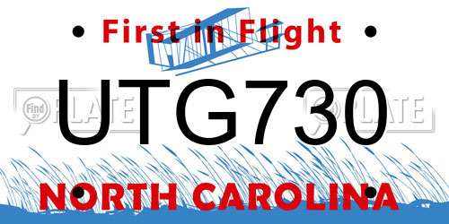 UTG730 North Carolina License Plate