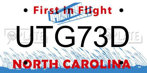 UTG73D North Carolina License Plate