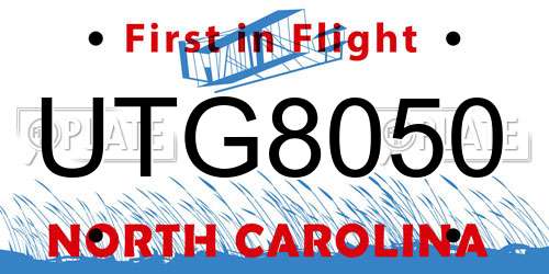 UTG8050 North Carolina License Plate