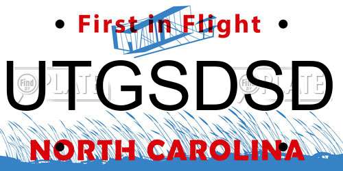 UTGSDSD North Carolina License Plate