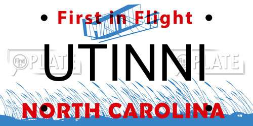 UTINNI North Carolina License Plate