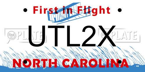 UTL2X North Carolina License Plate