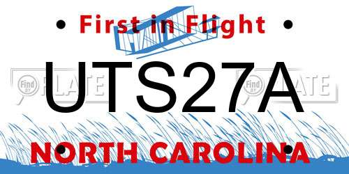 UTS27A North Carolina License Plate