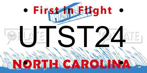 UTST24 North Carolina License Plate