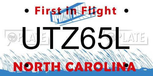 UTZ65L North Carolina License Plate