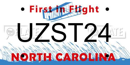 UZST24 North Carolina License Plate