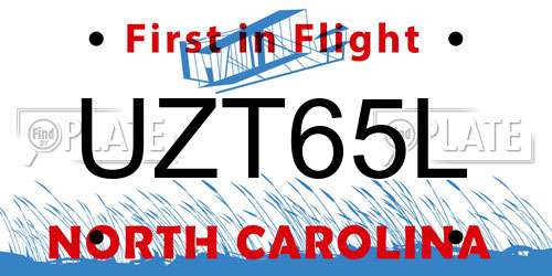 UZT65L North Carolina License Plate