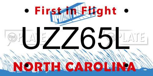 UZZ65L North Carolina License Plate