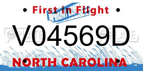 V04569D North Carolina License Plate
