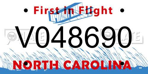V048690 North Carolina License Plate