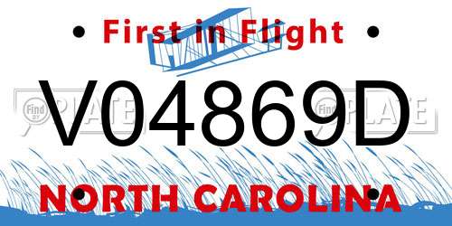 V04869D North Carolina License Plate