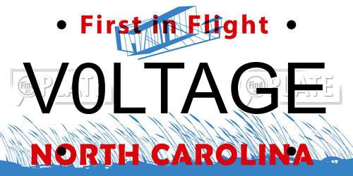 V0LTAGE North Carolina License Plate