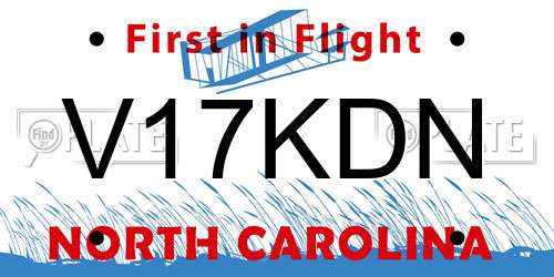 V17KDN North Carolina License Plate