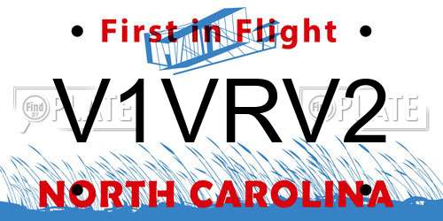 V1VRV2 North Carolina License Plate