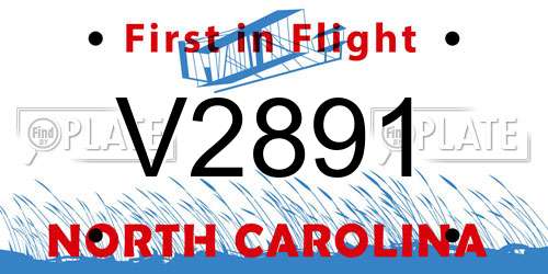 V2891 North Carolina License Plate