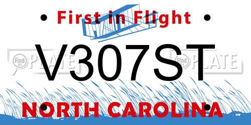 V307ST North Carolina License Plate