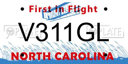 V311GL North Carolina License Plate