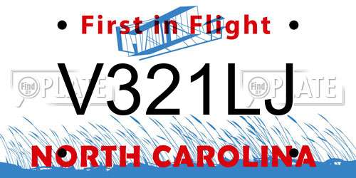 V321LJ North Carolina License Plate