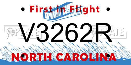 V3262R North Carolina License Plate
