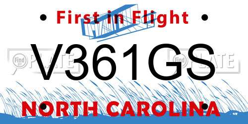 V361GS North Carolina License Plate
