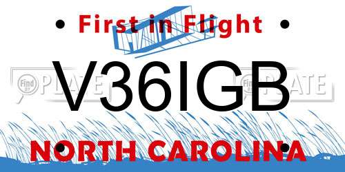 V36IGB North Carolina License Plate