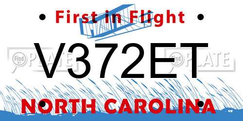 V372ET North Carolina License Plate
