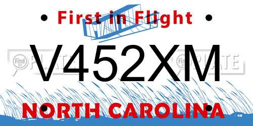 V452XM North Carolina License Plate